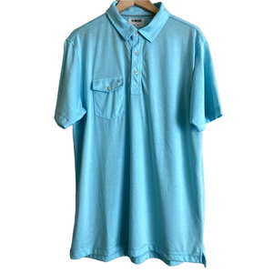 LINKSOUL Turquoise One Pocket Polo Shirt-Size Large Mens-NWOT